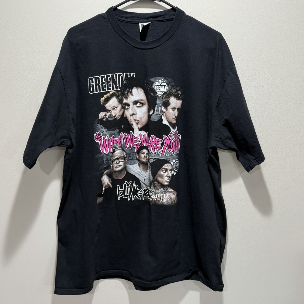 When We Were Young Festival 2023 T-Shirt Green Day Blink-182 Black Tee Men's 2XL